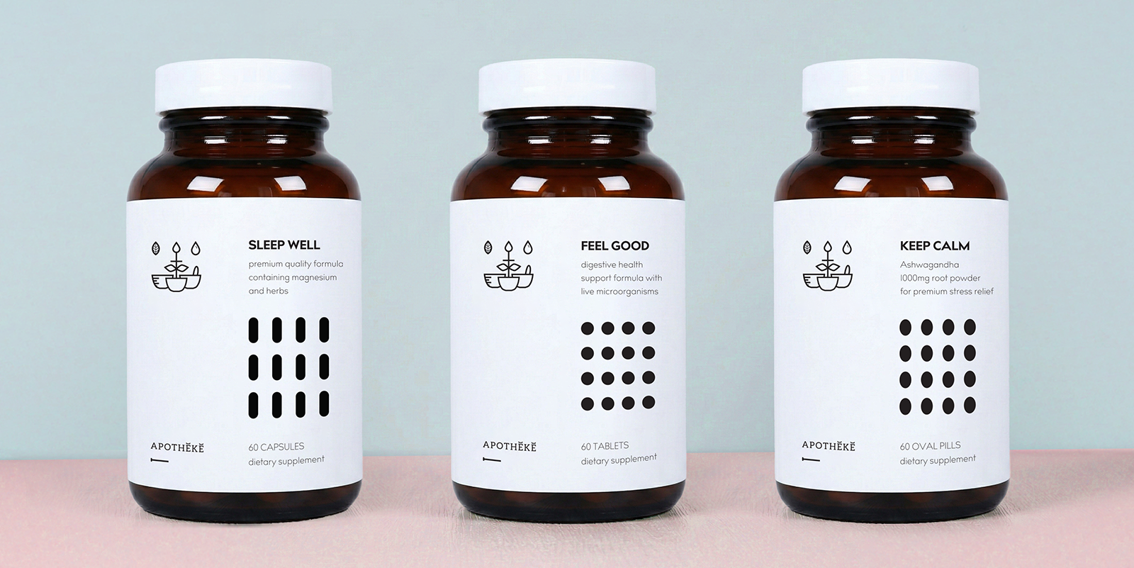 Projekt opakowan suplementow Apotheke